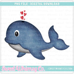 Valentine Whale PNG