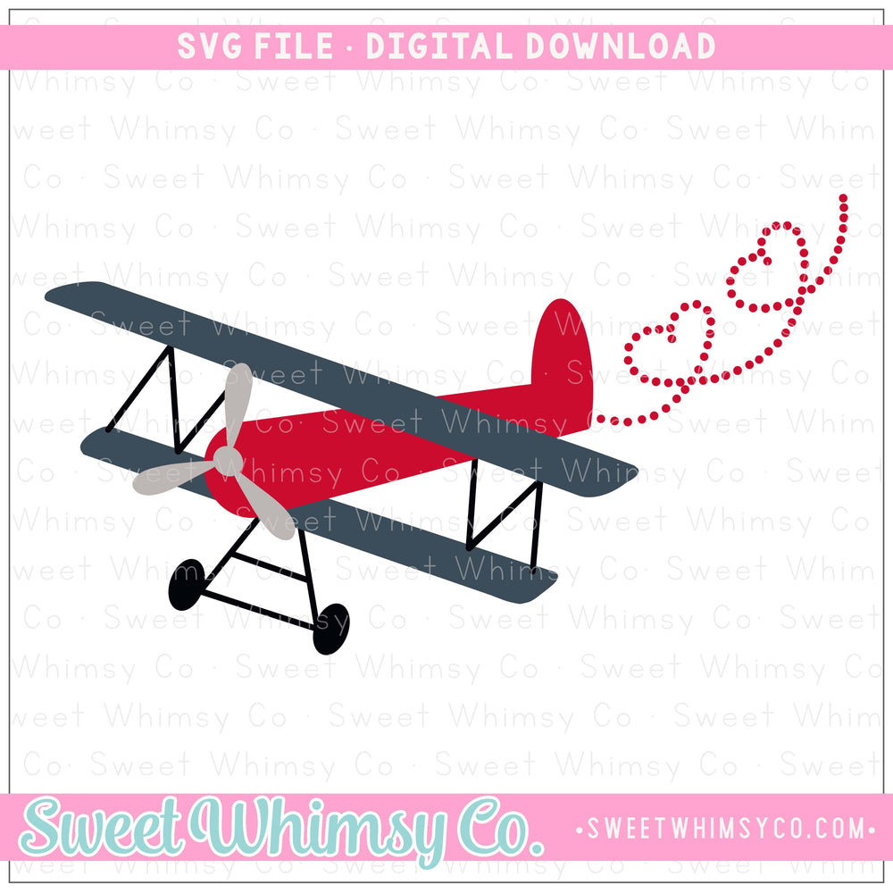 Vintage Valentine Airplane SVG