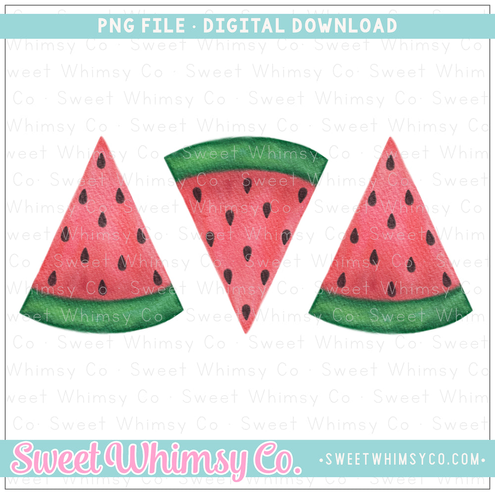 Watercolor Watermelon Trio PNG