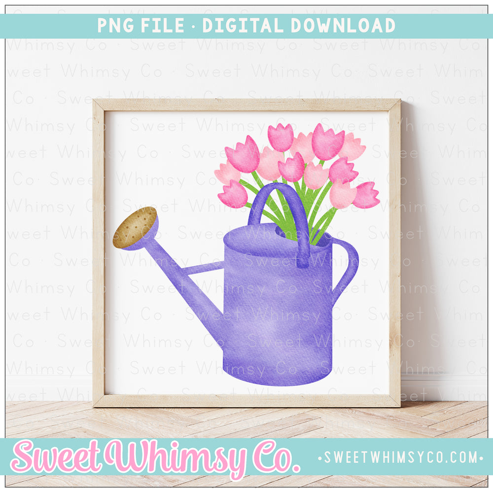Watering Can Tulip Bouquet PNG