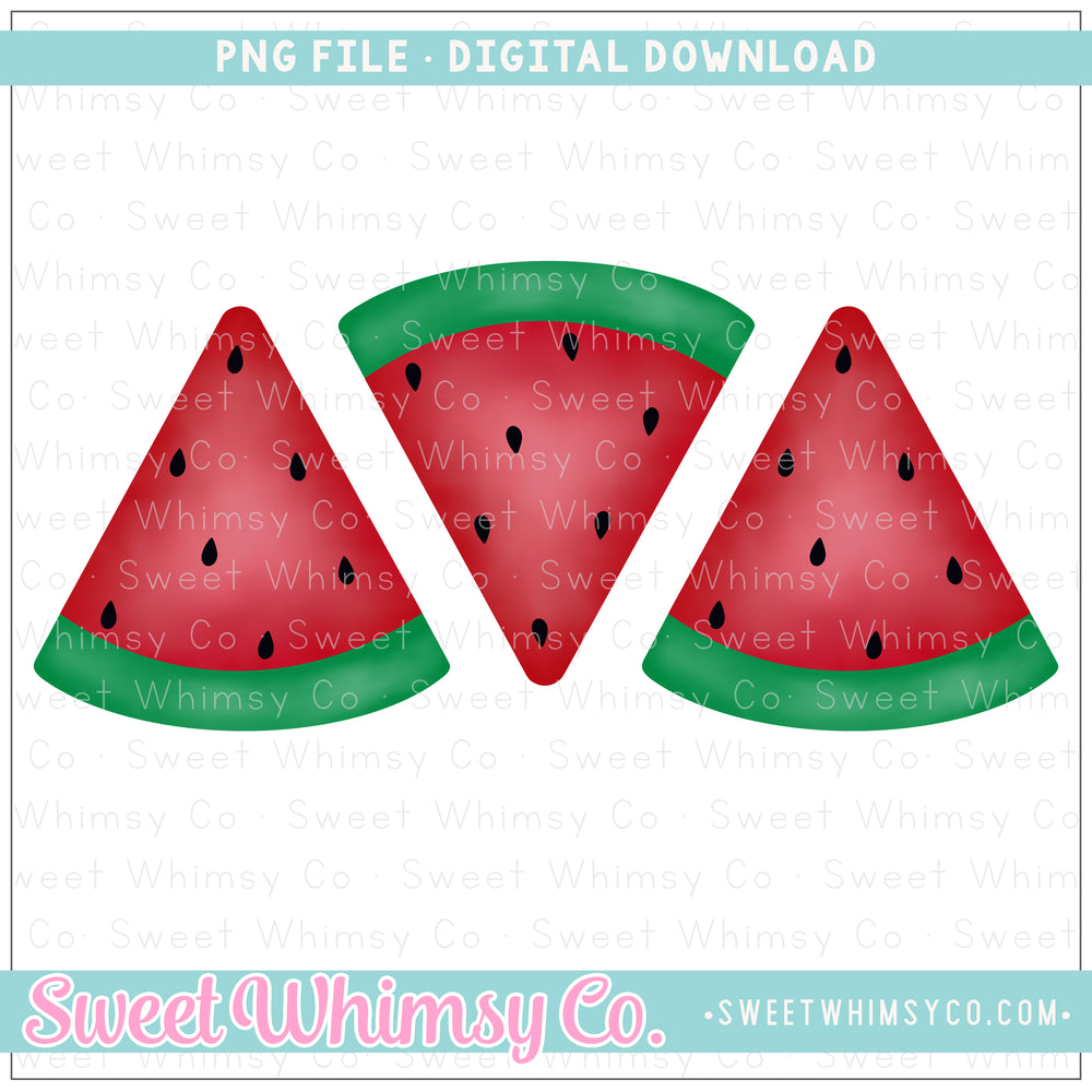 Watermelon Slice Trio PNG