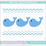Whale Blue Faux Smocked PNG